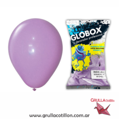 BOLSA GLOBOS LILA PASTEL 12" x50