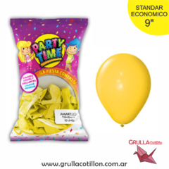 BOLSA GLOBO STANDAR AMARILLO 9" x50