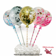 GLOBITO CONFETTI CAKE TOPPER (Elegir color)