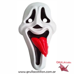 CARETA PLASTICA SCREAM LENGUA ROJA