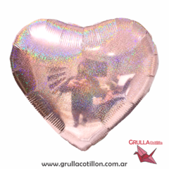 GLOBO CORAZON GLITTER 18" ROSE GOLD