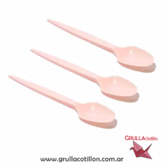 CUCHARA DESCARTABLE ROSA PASTEL x50