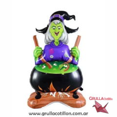 GLOBO SUPER HALLOWEEN BRUJA CON CALDERO 1.20 metros