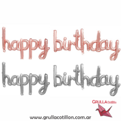 GLOBO FRASE HAPPY BIRTHDAY CURSIVA (Elegir color)