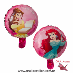 GLOBO MINI PRINCESA ARIEL Y BELLA 25 cm.