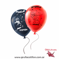 GLOBOS ESTAMPADOS MIRACULOUS x6