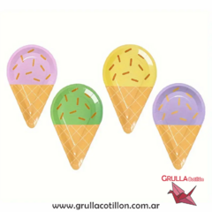 PLATO FORMA HELADITO PASTEL x4 - comprar online