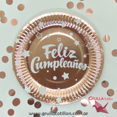 PLATO ROSE GOLD FELIZ CUMPLE x10