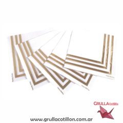 SERVILLETA BORDES DORADOS x12