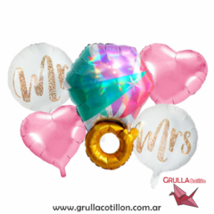 SET 5 GLOBOS ANILLO BRIDE