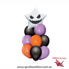 BOUQUET DE GLOBOS CON ESTRELLA HALLOWEEN