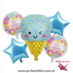 SET 5 GLOBOS HELADITO CANDY