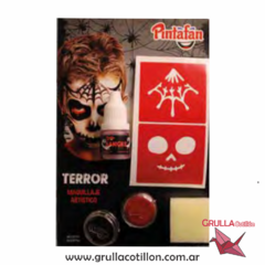 KIT MAQUILLAJE HALLOWEEN CON ACCESORIOS - TELA ARAÑA