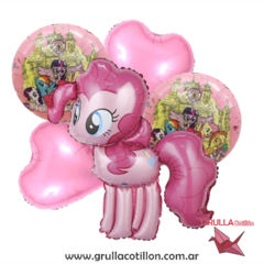 SET 5 GLOBOS PONY ROSA