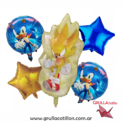 SET 5 GLOBOS SONIC COLOR AMARILLO