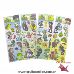 PLANCHITA DE STICKERS - PLANTA VS ZOMBIES