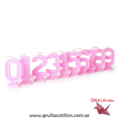 VELA NUMEROTE GIBRE ROSA - comprar online