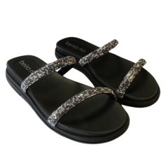 Sandalias Beira Rio Art. 26530 Negro Glitter 35-40 - Market Shoes