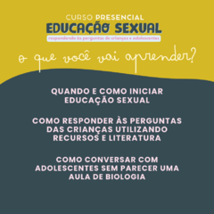 CURSO PRESENCIAL EDUCAÇÃO SEXUAL - comprar online