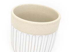 MACETA DE CERAMICA 13X13cm CON PLATO - (BLANCO) - comprar online