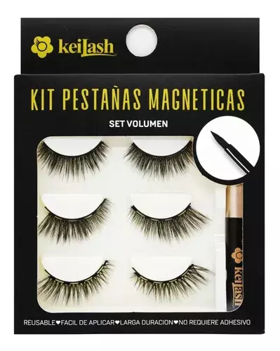 Pestañas Magneticas Keilash Set Volumen + Delineador