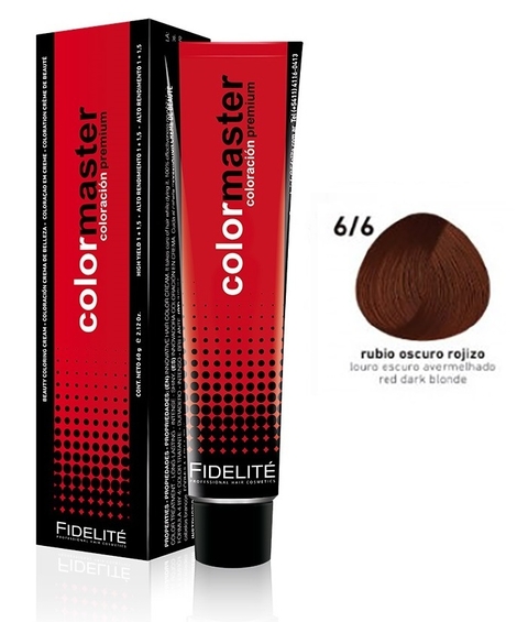 6.6 Rubio Oscuro Rojizo - Tintura Coloracion Fidelite Colormaster 60gr