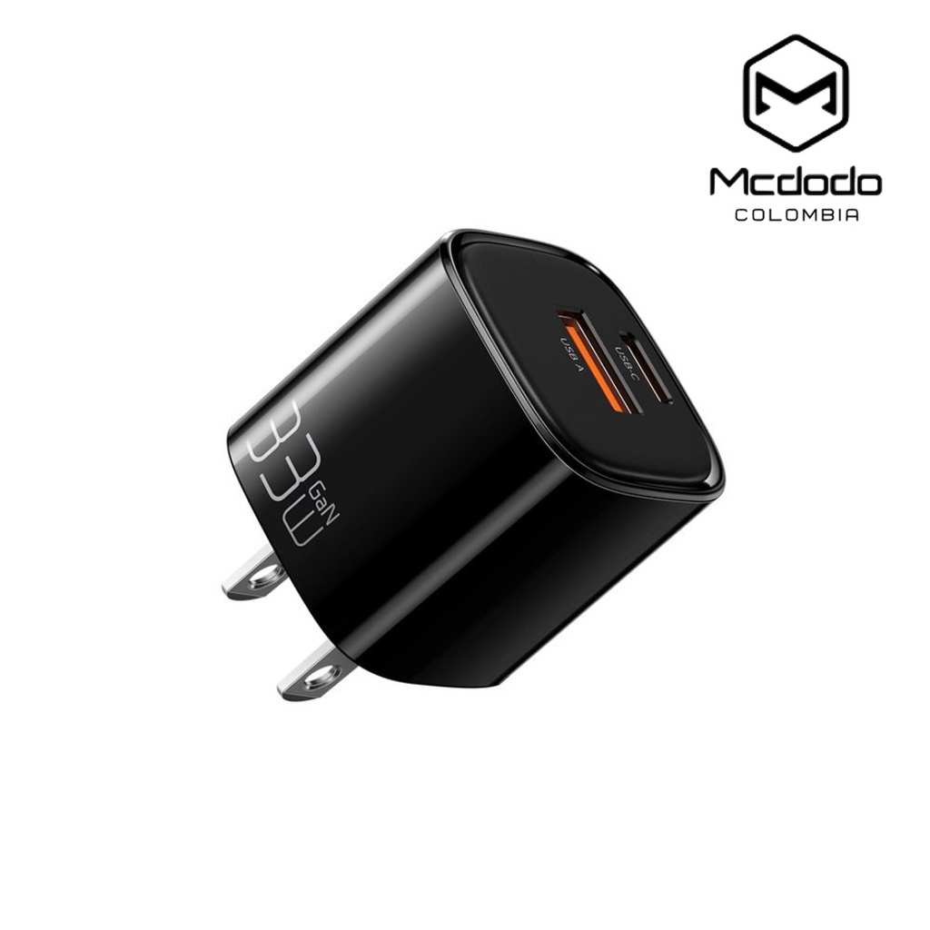 mcdodo Cargador USB C, bloque de cargador rápido USB C de 33 W, tamaño  pequeño, cargador dual USB-C y USB-A GaN tipo C, bloque de carga rápida