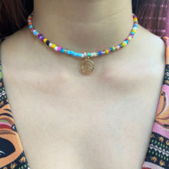 Choker Colors Peace And Love Golden - comprar online