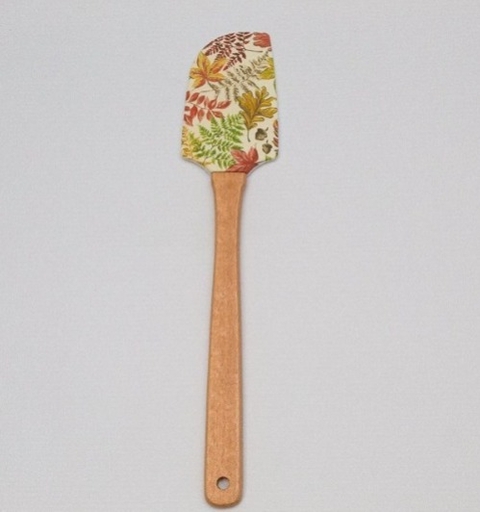 Espátula de Silicona HOJAS OTOÑO , Mango de madera reforzado 32cm