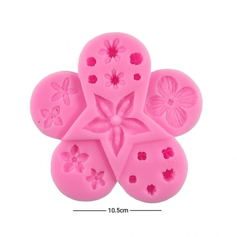 Molde Silicona Flor Petalos Grandes Decorados