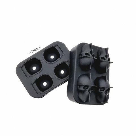 Molde Silicona x 4 Calaveras 3 D