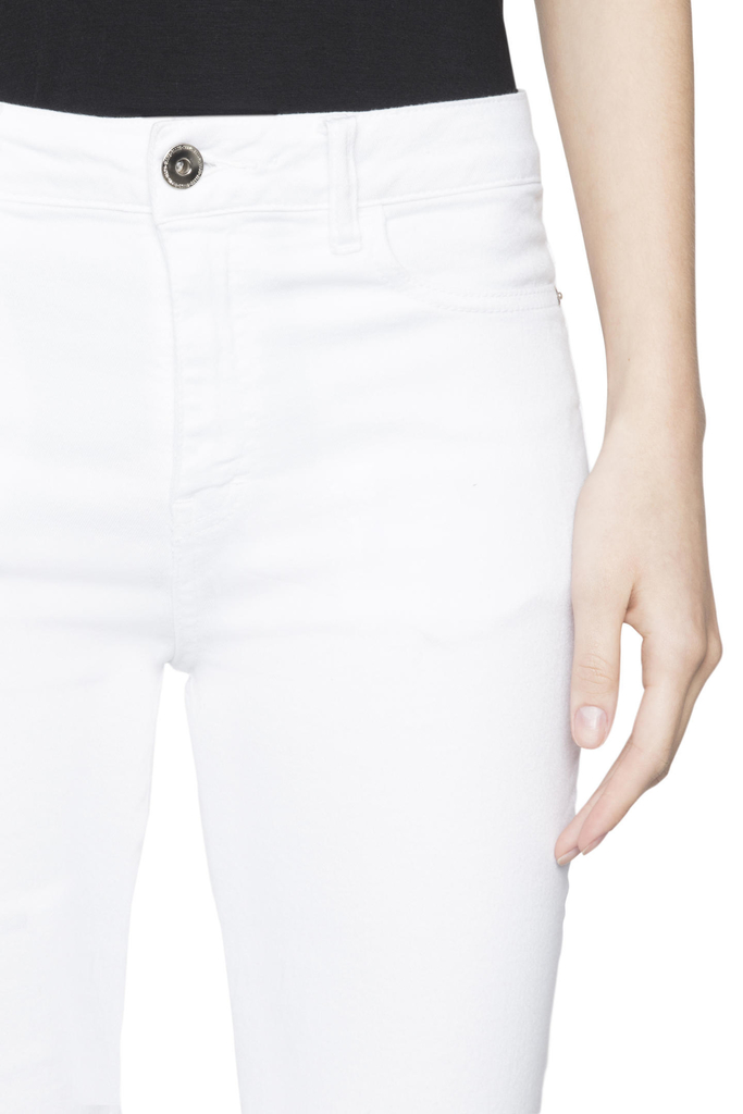 CAL A ELLUS SKINNY RASGO JOELHO CINTURA ALTA BRANCO