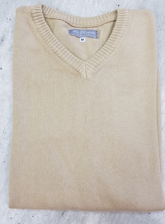 Sweater Jano escote V beige - La Rochelle France