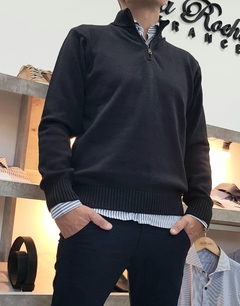 Sweater Tarek 1/2 cierre negro