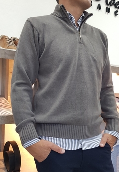 Sweater Tarek 1/2 cierre gris LIQUIDACION