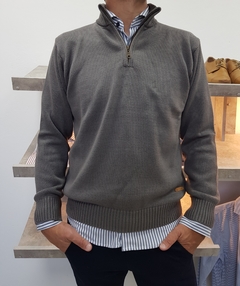 Sweater Tarek 1/2 cierre gris - comprar online