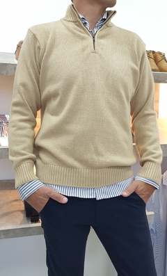 Sweater Tarek 1/2 cierre beige - comprar online
