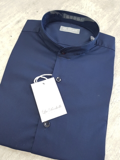 Camisa azul marino cuello mao elastizada (1205) - comprar online