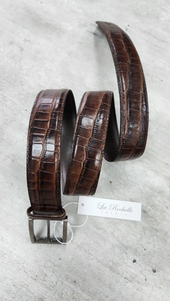 Cinturon croco marron - comprar online