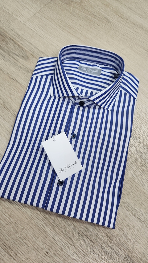 Camisa raya ancha S195 100 algodon