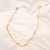 Choker moderna com corrente retangular banhada em ouro 18k - comprar online