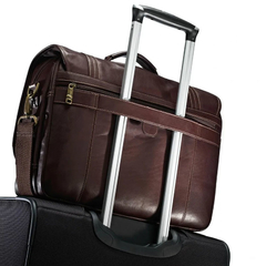 SAMSONITE SCS LEATHER BUSINESS CASUAL MA GNETIC FLAPOVER BROWN - comprar online