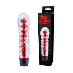 Vibrador Personal C/Capa Texturizada em Silicone - Vermelho Doce Libido