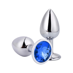 Plug de Metal c/Pedra Cristal Azul - Médio Doce Libido
