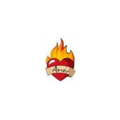 Tatuagem Adesivo Temporário Emoji (Coração Fogo Amor) Doce Libido