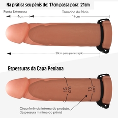 Capa Peniana 20x5cm Bege com Cinta - Sexy Fantasy - Doce Libido