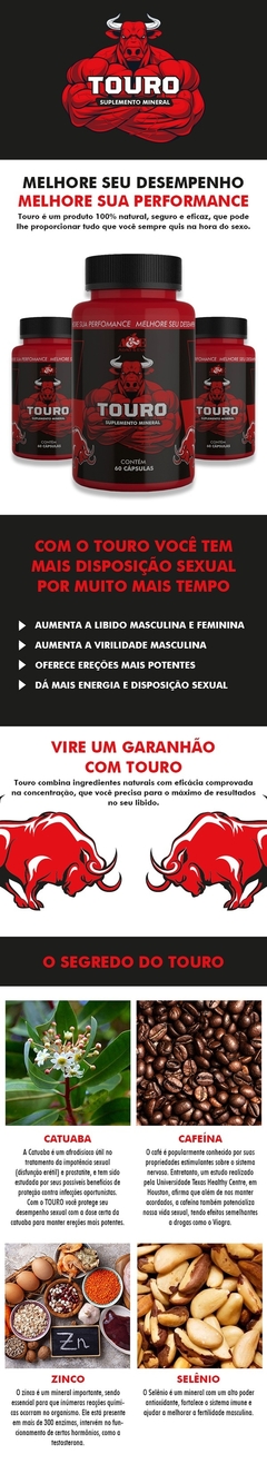 Suplemento Mineral Masculino Touro C/60 Cápsulas - Adão & Eva - Doce Libido