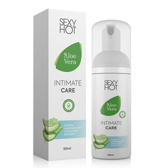 Espuma Higienizadora Intimate Care Sexy Hot Aloe Vera 50ml - A&E - Doce Libido