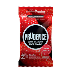 Preservativo Prudence Cores e Sabores - Morango - BRINDE