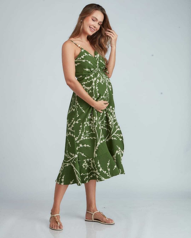 VESTIDO ENVELOPE MIDI DE AL A COM AVIAMENTOS EM ESPERA AMARI